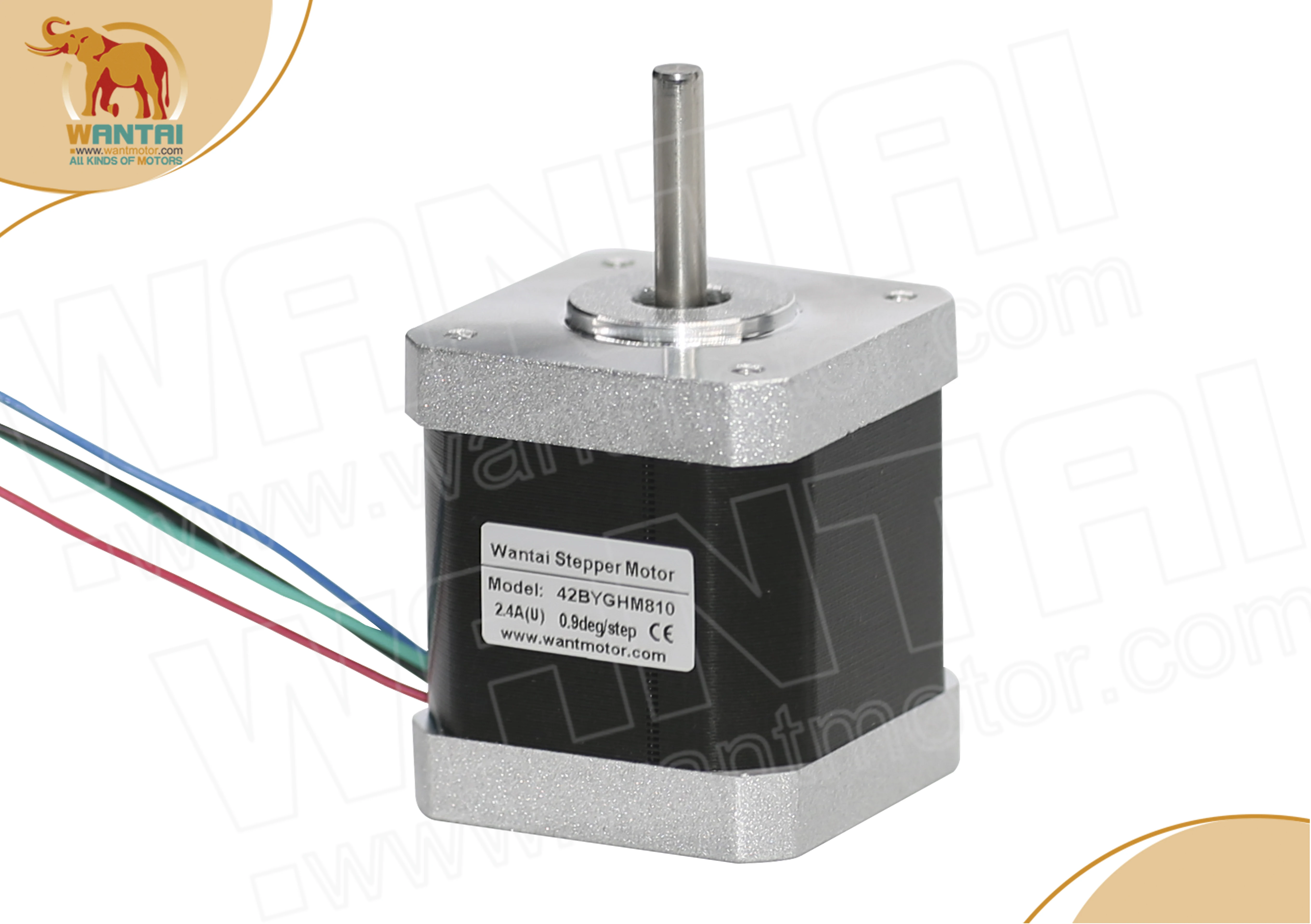 

1 шт., Nema 17 мотор 42BYGHM810, 4 провода, 4200 А, 0,9 г. См, градусов, высокая точность заточки, 3D-принтер Wantai!