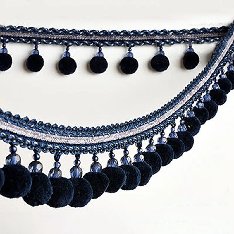 

Декоративная лента с кисточками и помпонами 1 метр