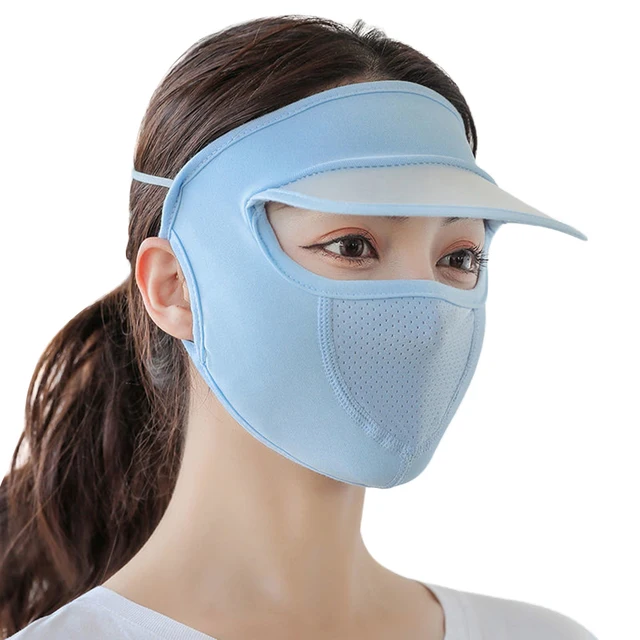 UV Protection Ice Silk Face Mask Cycling Mask Sports Sun Hat Cap Full Face Coverage 3
