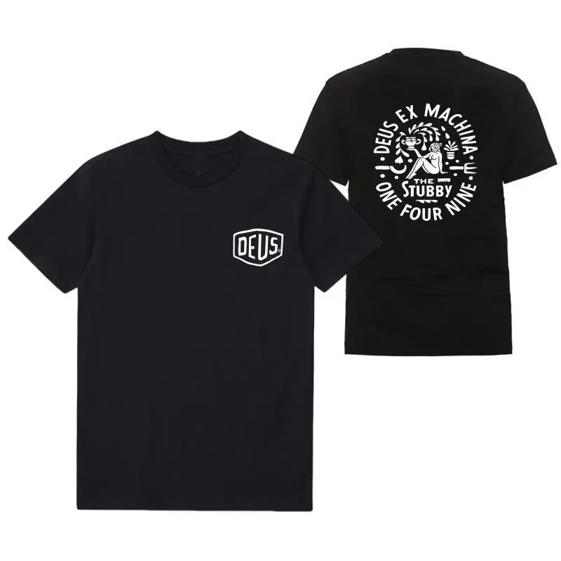 2025 Summer pure cotton Short Sleeve T-Shirt DEUS EX MACHINA Gym Clothing Fashion Tees Sports letter printing graph T shirt Y2K