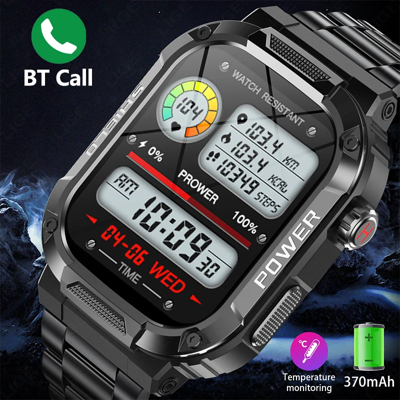 2024 Военные Умные Часы Для Мужчин IP68 Фитнес-трекер Мониторинг Температуры Тела 2 01