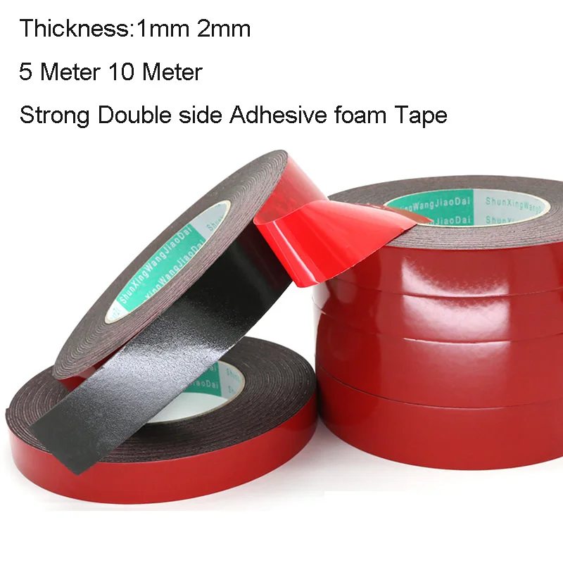 

1pcs Glue Tape Super Strong Double side Adhesive foam Tape Thickness 1mm 2mm For Mounting Fixing Pad Sticky 5/10Meter