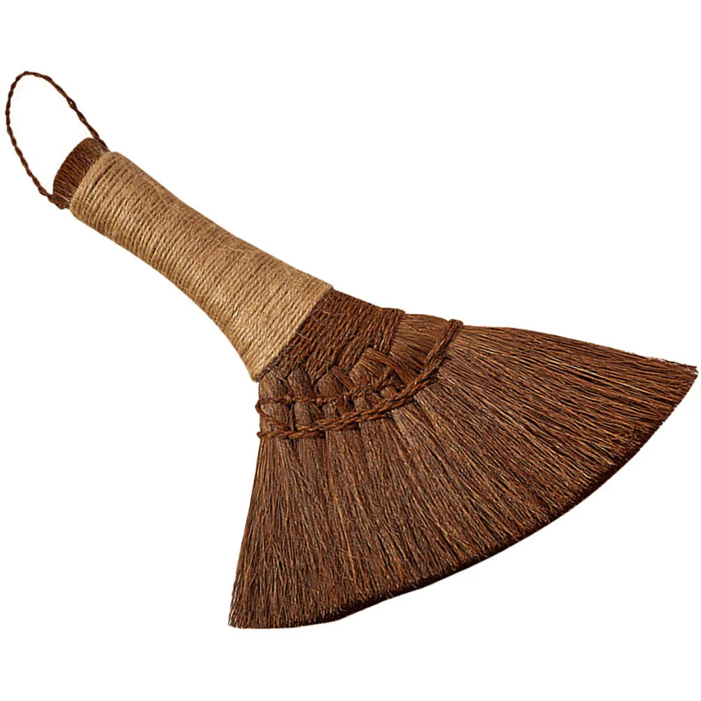 

Duster Small Broom Office Handheld Desktop Cleaning Brush Brown Silk Home Tools Broomstick Mop