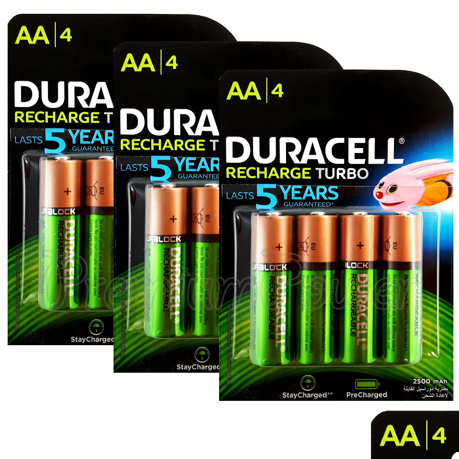 

12 x Duracell Rechargeable AA batteries 2500 mAh replaces 2400 Duralock NiMH HR6