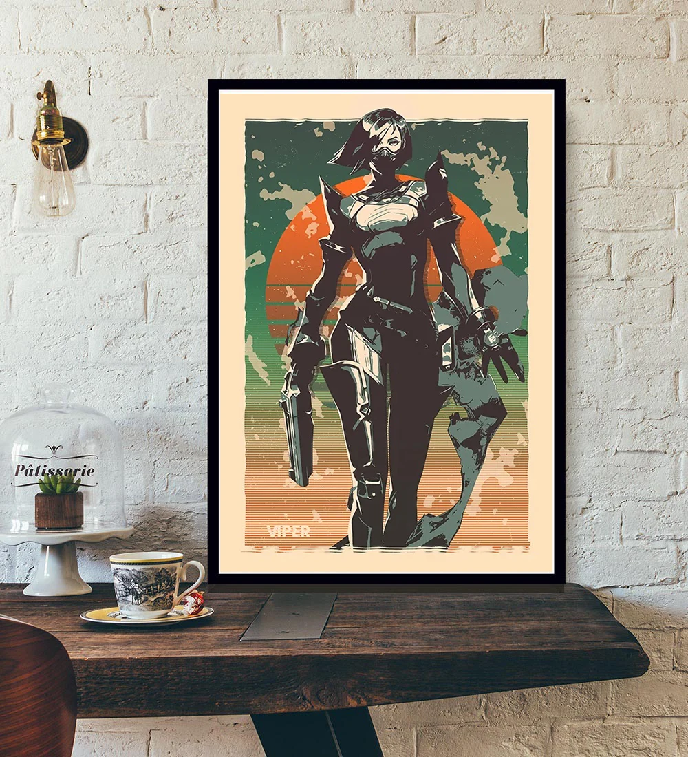 Винтажный игровой постер валорант 2022 Постер Джетт картина настенное искусство