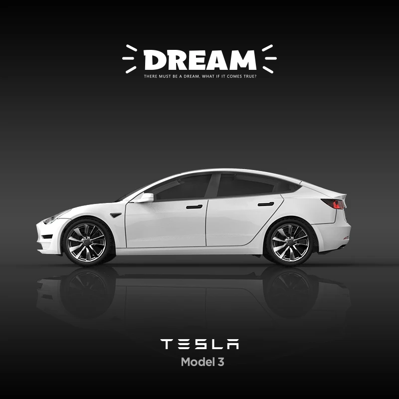 Предпродажа в марте Dream 1/64 Tesla Model3 литая модель автомобиля | Игрушки и хобби