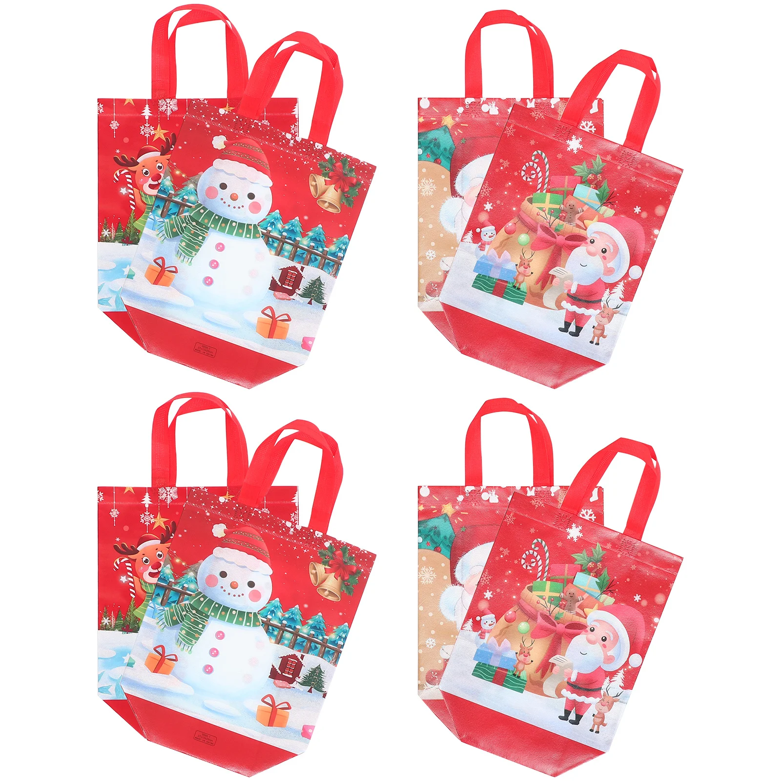 

8 Pcs Gift Shopping Tote Christmas Party Supplies Non-woven Bag Handbag Handbags Fabric Reusable Themed Grocery