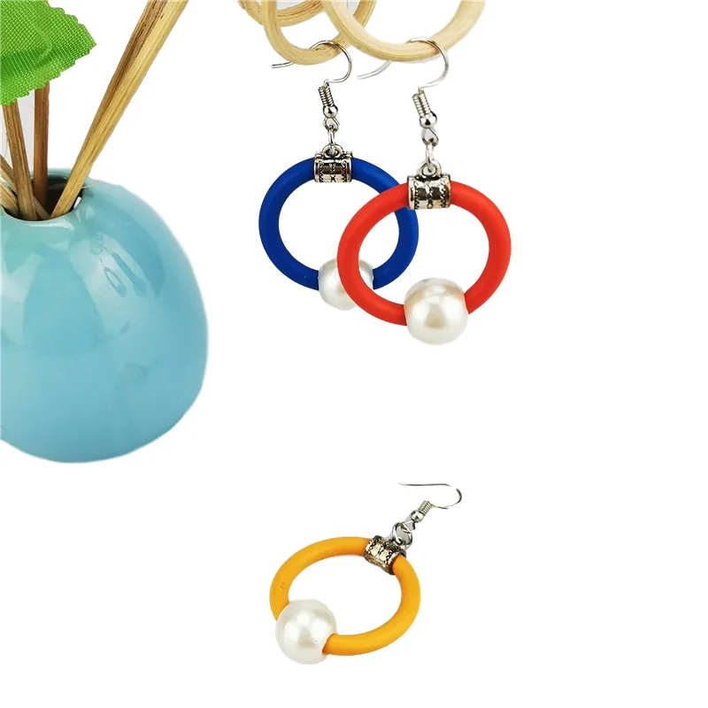 Серьги женские круглые с жемчугом модные ювелирные изделия ручной работы