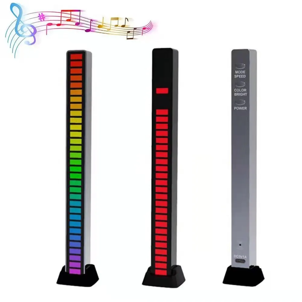 

Sound Reactive LED Light Bar Car Atmosphere Light 32 LED RGB Car Sound Control Lamp Voice Activated Pickup Music Rhythm Romantic