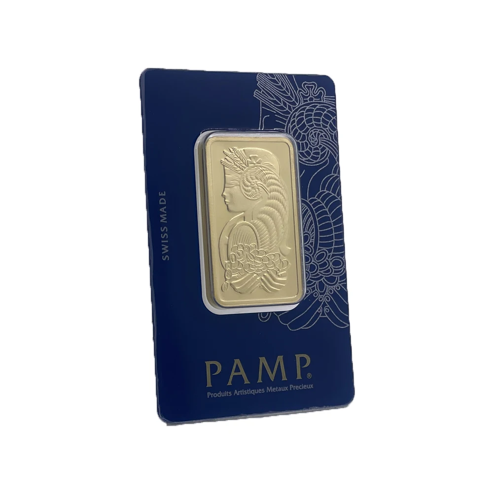 PAMP VER 100 г 24-каратного позолоченного медного стержня для копирования Swiss Lady Bullion