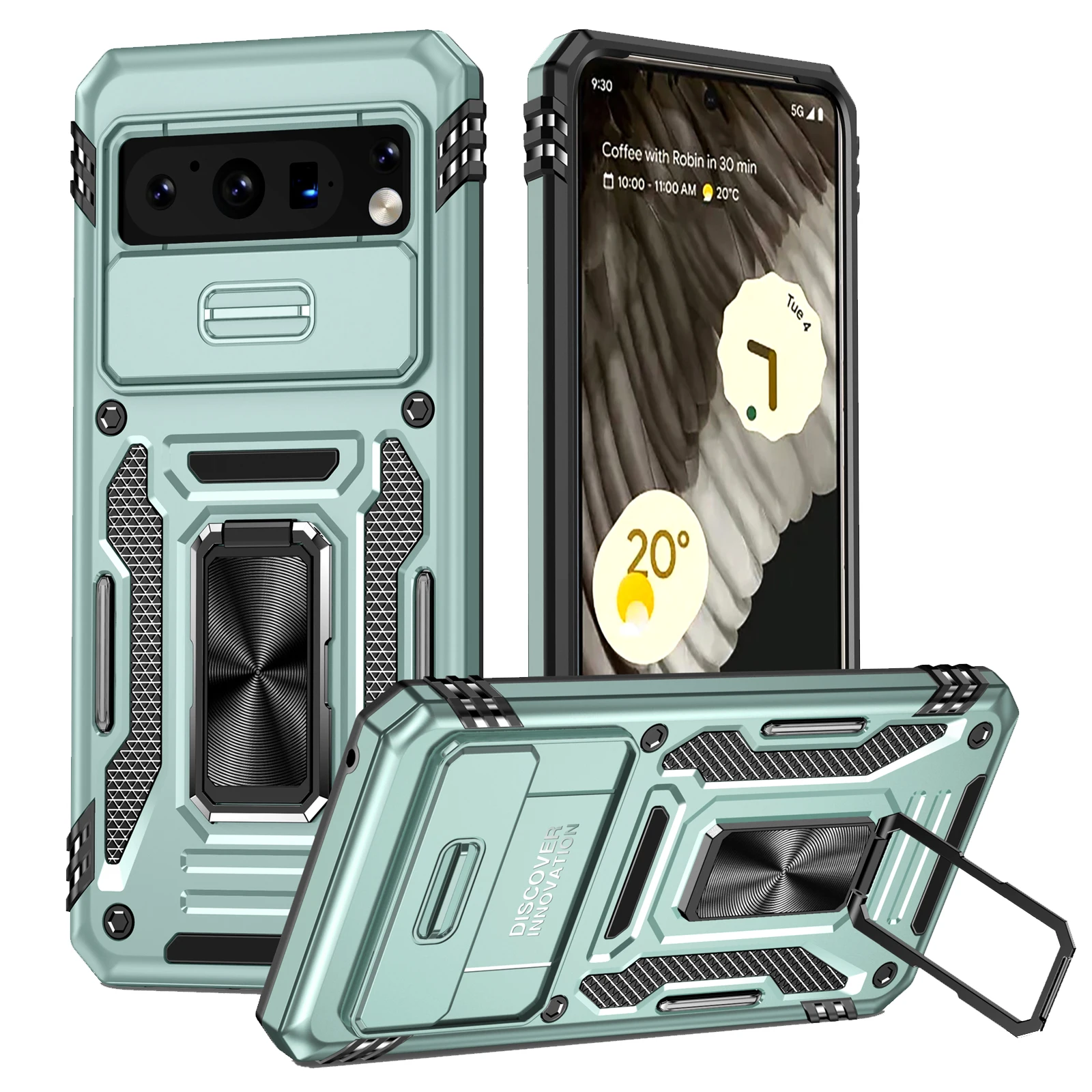 

Shockproof Hybrid Magnetic Ring Kickstand Case For Google Pixel 8 Pro 7A 7 Slide Lens Camera Protection Stand Hard Phone Cover