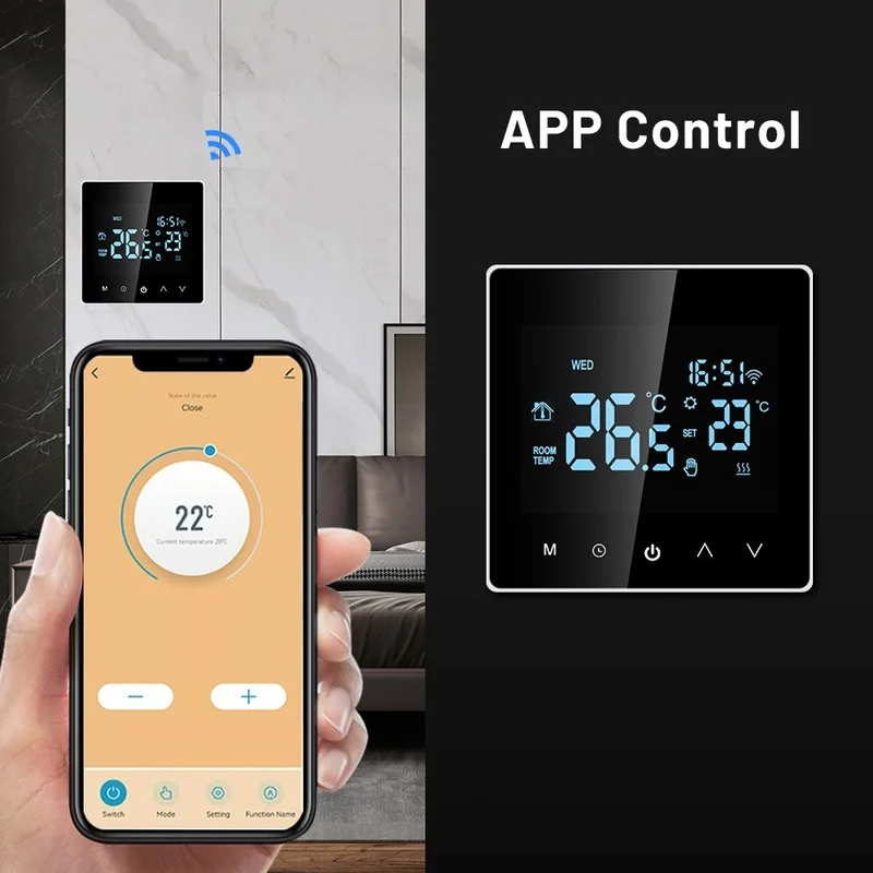 

Tuya Smart Wifi Thermostat LCD Digital Touch Temperature Control Electric Floor Heating Water/Gas Boiler for Google Home Alexa