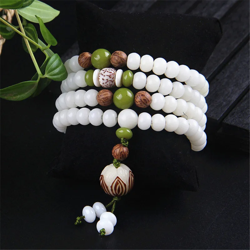 Религия натуральные влюбленные унисекс Смола 108 буддистские бусины белый