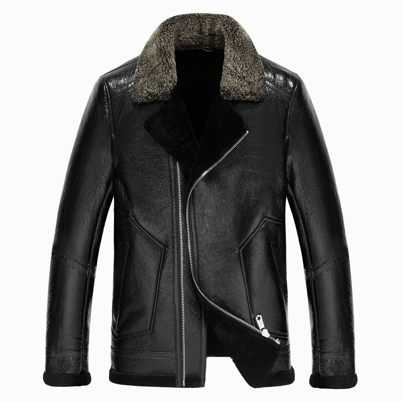 

Мужская длинная куртка GOURS, черная теплая куртка из натуральной овчины, с подкладкой из натуральной шерсти, GSJF21172, зима 2019