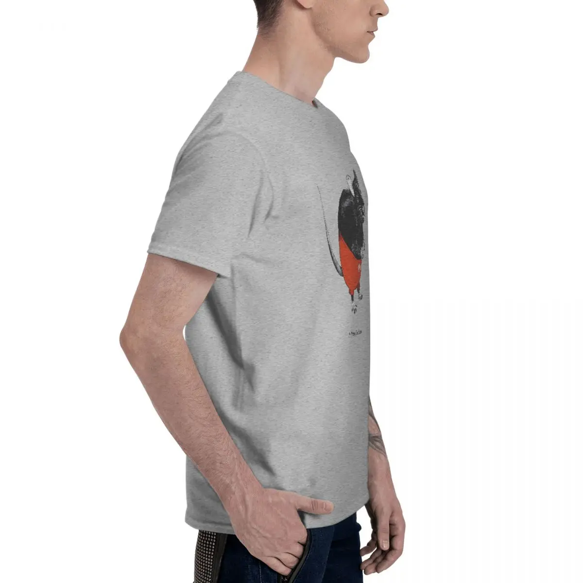 Мужская хлопковая футболка с коротким рукавом и круглым вырезом