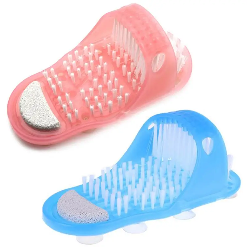 

2pc Plastic Bath Shoes Pumice Stone Foot Scrubber Shower Brush Massager Slippers Brush For Feet Pumice Stone Foot Scrubber Brush