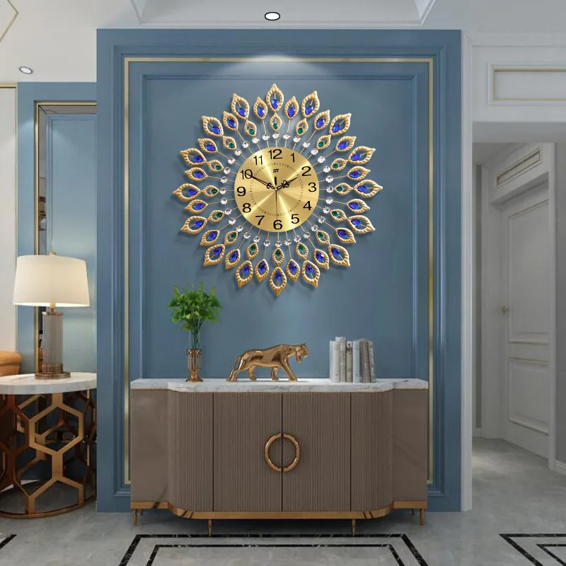 

Light Luxury Clock Living Room Wall Clock Wrought Iron Creative Decorative Clock Fashion Electronic Alarm Clock Quartz Clock