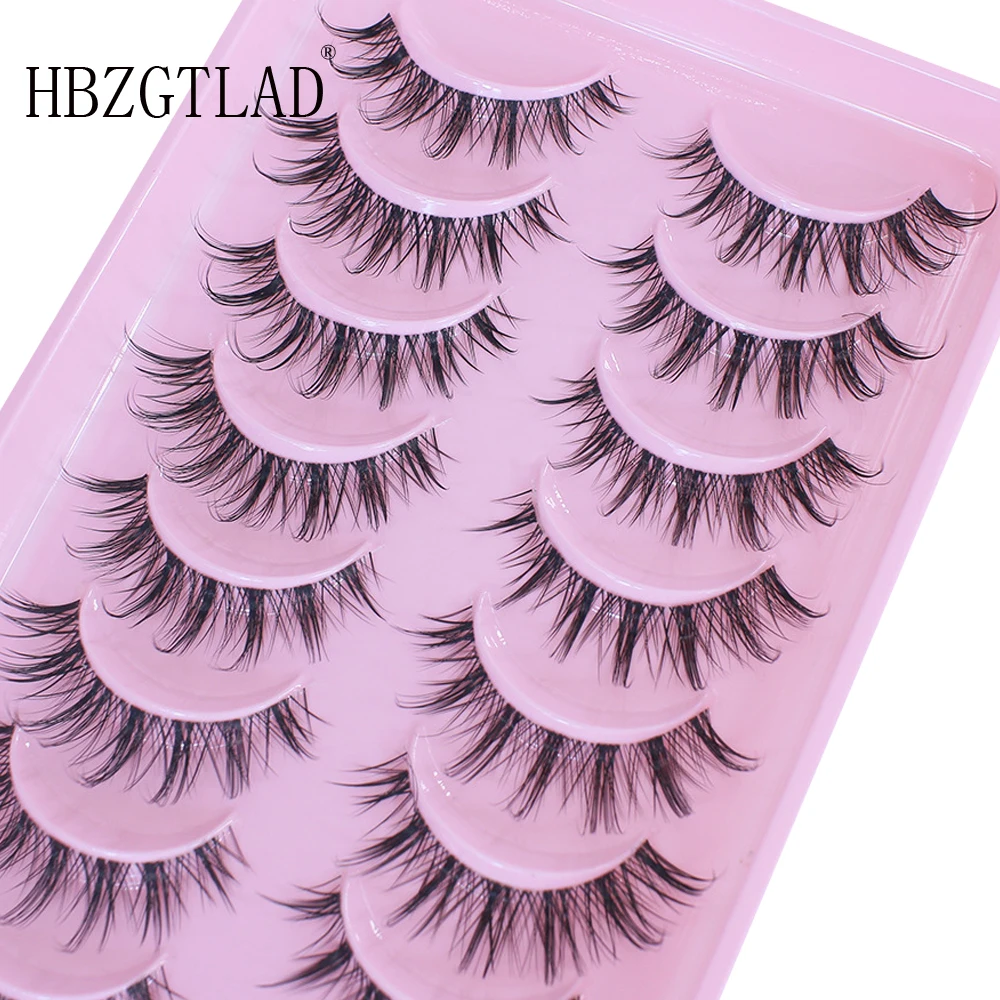2023 New  Manga Lashes 10 Pairs 3D Clear Band Lashes Natural