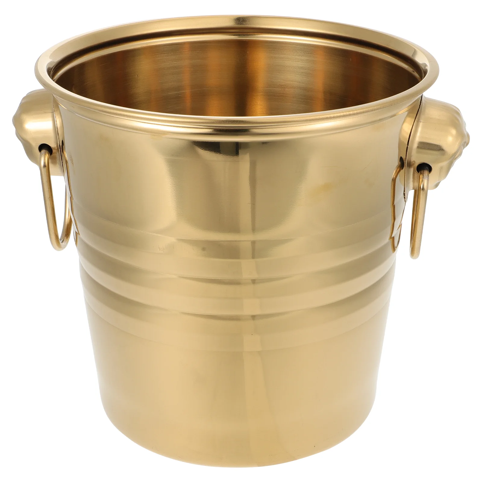 

Go Food Containers Lids Ice Bucket Kitchen Anti-rust Champagne Iced Beverage 19x18.5cm Bottle Gathering Golden Stainless Steel