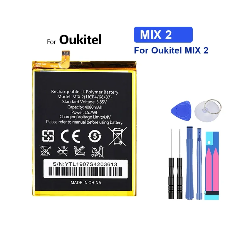 Сменный аккумулятор емкостью 4080 мАч для мобильного телефона Oukitel MIX 2