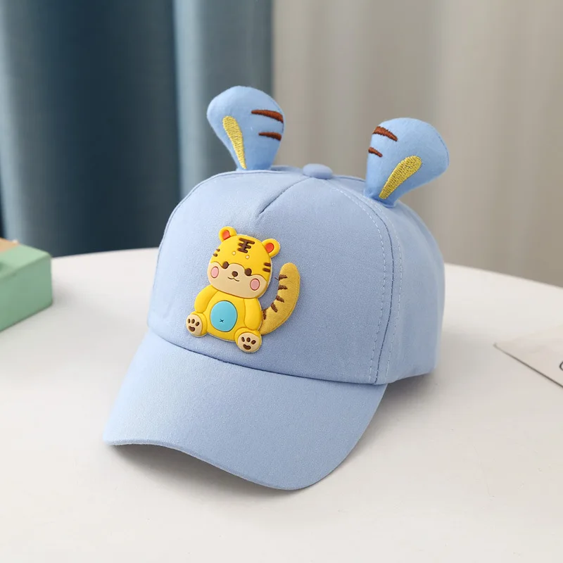 

Бейсболка из 2022 хлопка с мультяшным принтом тигра, регулируемая бейсболка для мальчиков и девочек 50