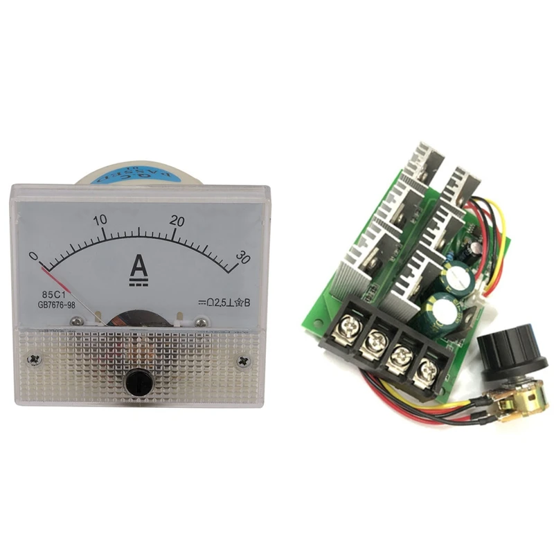 

Аналоговый амперметр постоянного тока 85C1-A, фотометрический 30 А с регулятором скорости насоса двигателя постоянного тока 9-55 в 40 А 2000 Вт