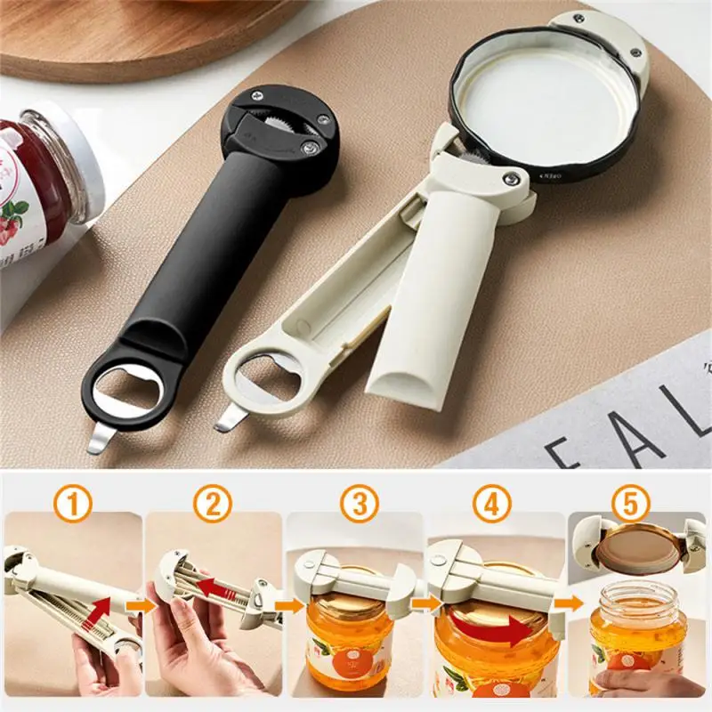 

Can Opener Stainless Steel Multi-function Opening Available In Multiple Sizes Telescopic Card Teeth Lightweight Storage Nylon