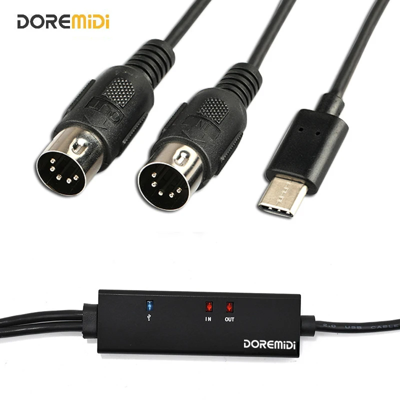 Кабель DOREMiDi MIDI к USB C Type C, USB MIDI конвертер с индикасветильник для MacBook Android