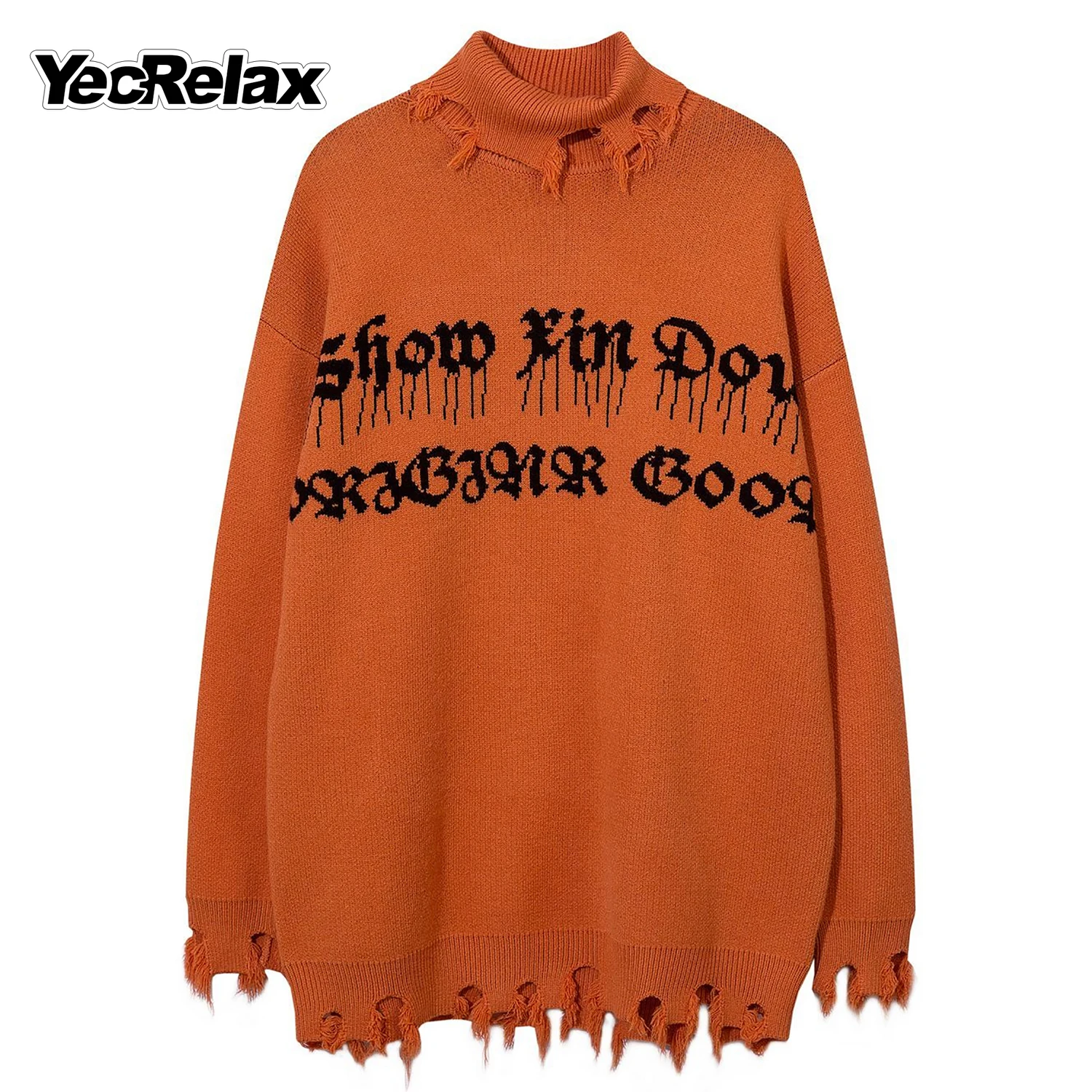 

Hip Hop Mens Sweaters Destroyed Ripped Sweater Men Hole Knit Jumpers Men Women Oversized Sweater Harajuku Cotton Casual Pullover