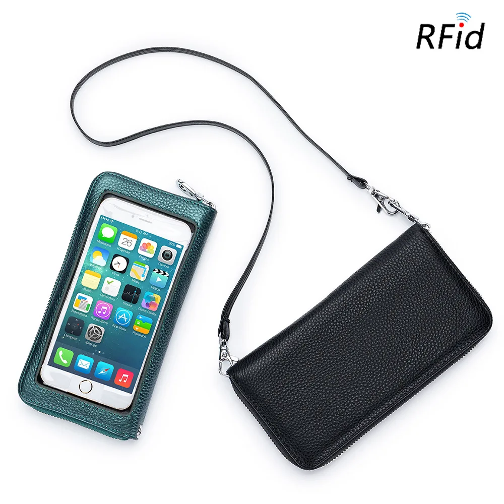 

Women Cell Phone Purse Mobile Shoulder Bag 2022 New Fashion Small Crossbody Bags Luxury Handbags Touch Screen Genuine Leather