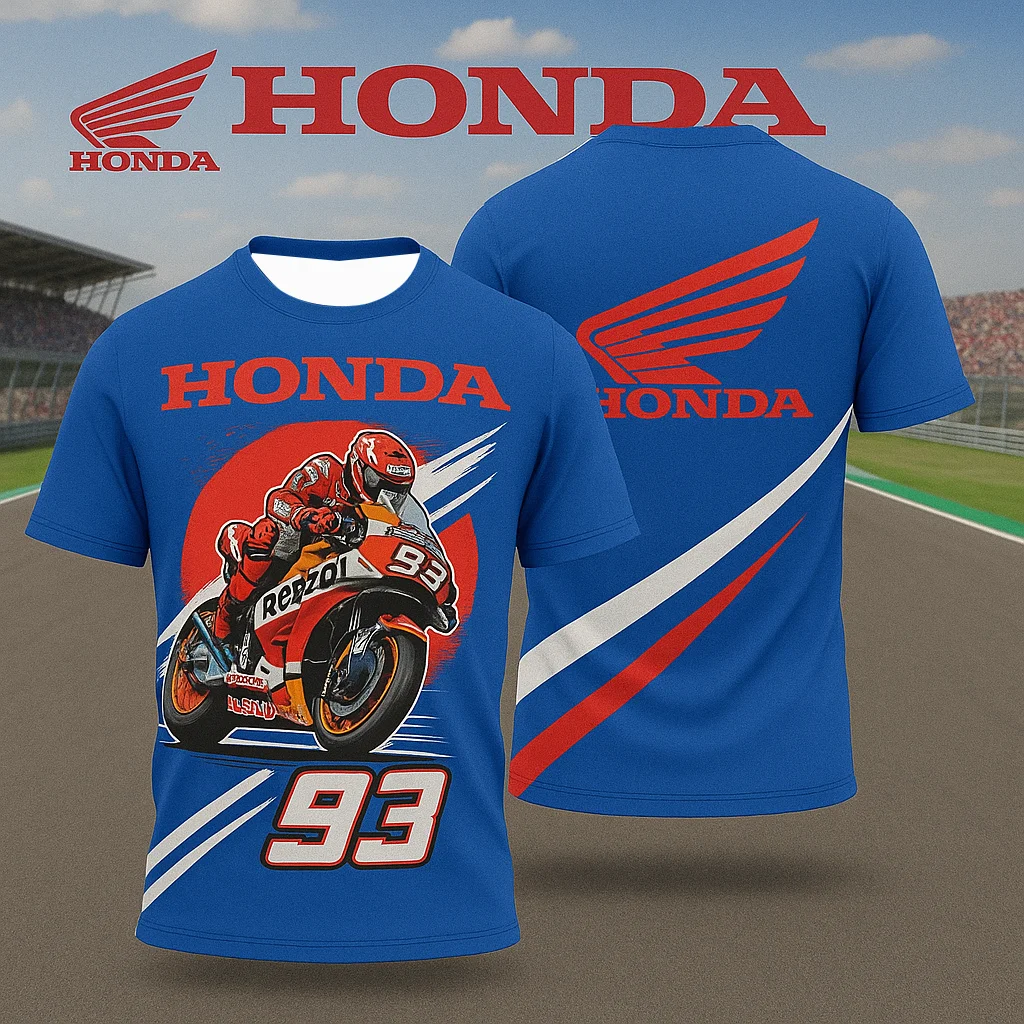

Мужская гоночная футболка Honda, легкий дышащий топ из трикотажа с короткими рукавами для жаркой летней верховой езды и спортивной одежды