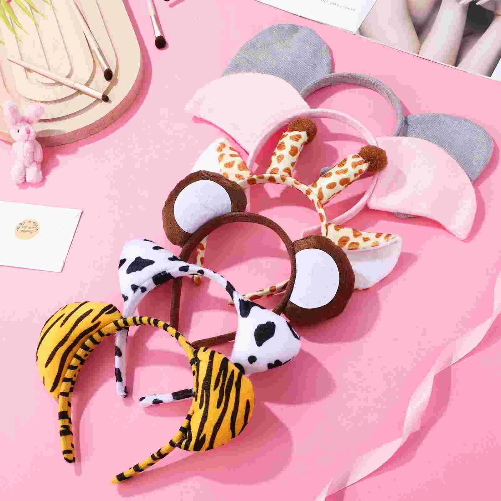 6 шт. головные уборы с ушками животных набор из предметов детские повязки на