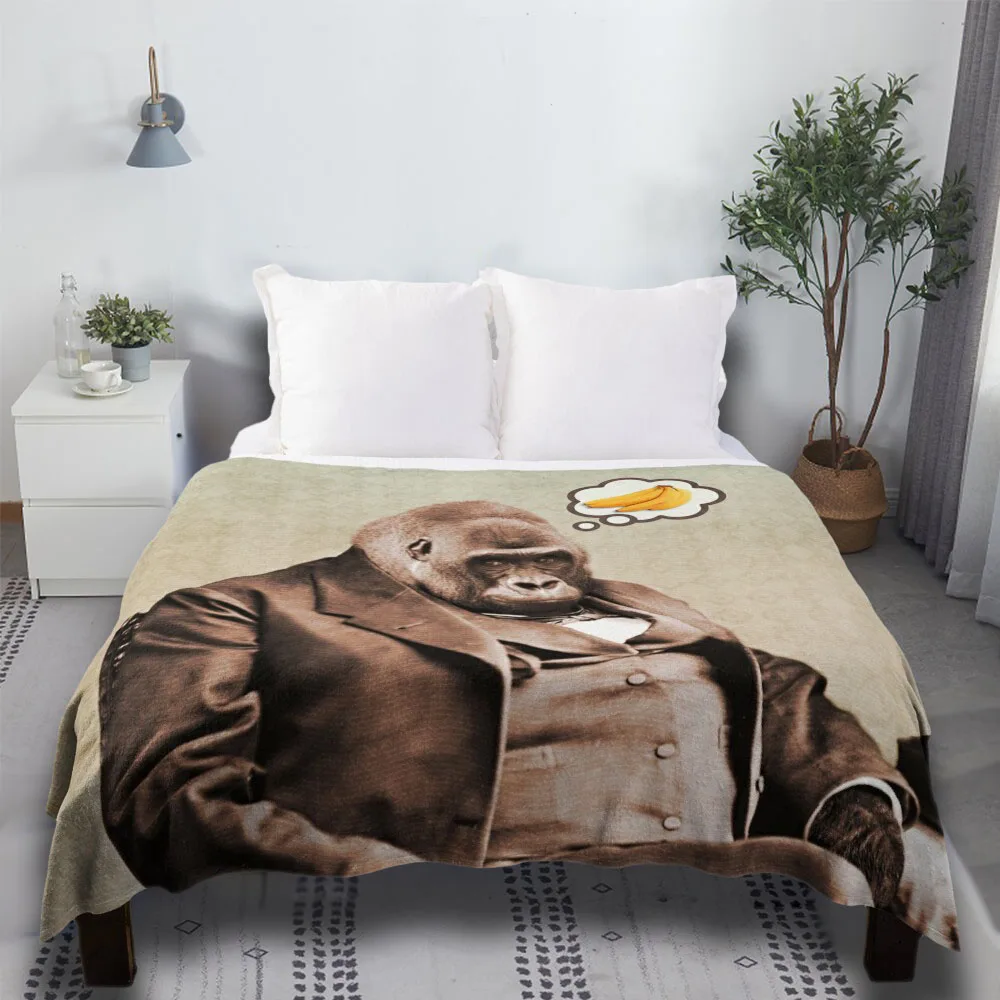 

Gorilla My Dreams Soft Target New Year'S Day Gifts Boho Bedding Soft Thin Throw Blanket