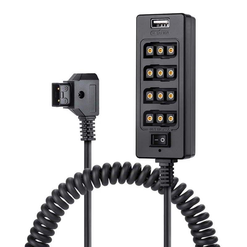 D-Tap на 4 розетки 2 DC USB выходной силовой кабель распределитель разветвитель