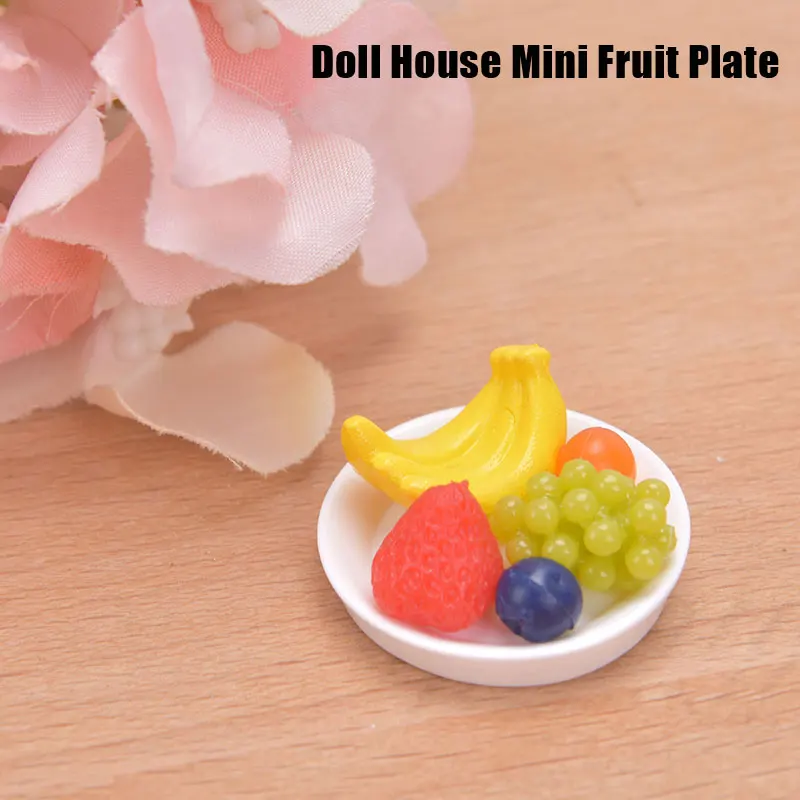 

1/12 Dollhouse Miniature Accessories Fruit Plate Simulation Food Tray Model Toys Doll House Accessories