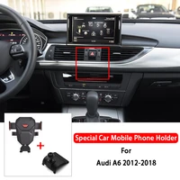 gps gravity stand special mount navigation bracket car mobile phone holder for audi a6 2012 2018 car styling auto accessories