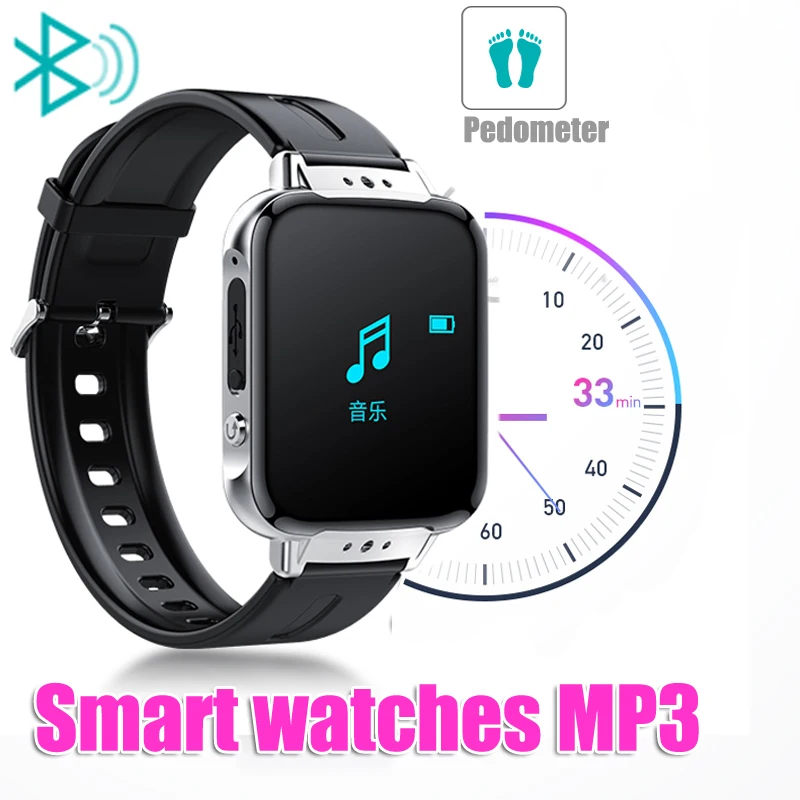 

Новинка 2019, портативный mp3-плеер, 8 ГБ, Bluetooth, бег, шагомер, спортивный музыкальный плеер с шагомером, можно слушать музыку, умные часы