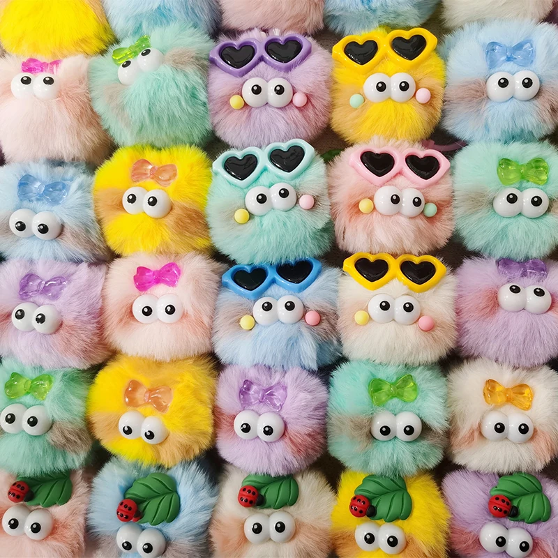 

Mini Rex Rabbit Fur Keychain Fluffy Key Chains Trinkets Pom Pom Keychain Trinket Pompons Keychains Car Pendant Doll Doll Gift 1X