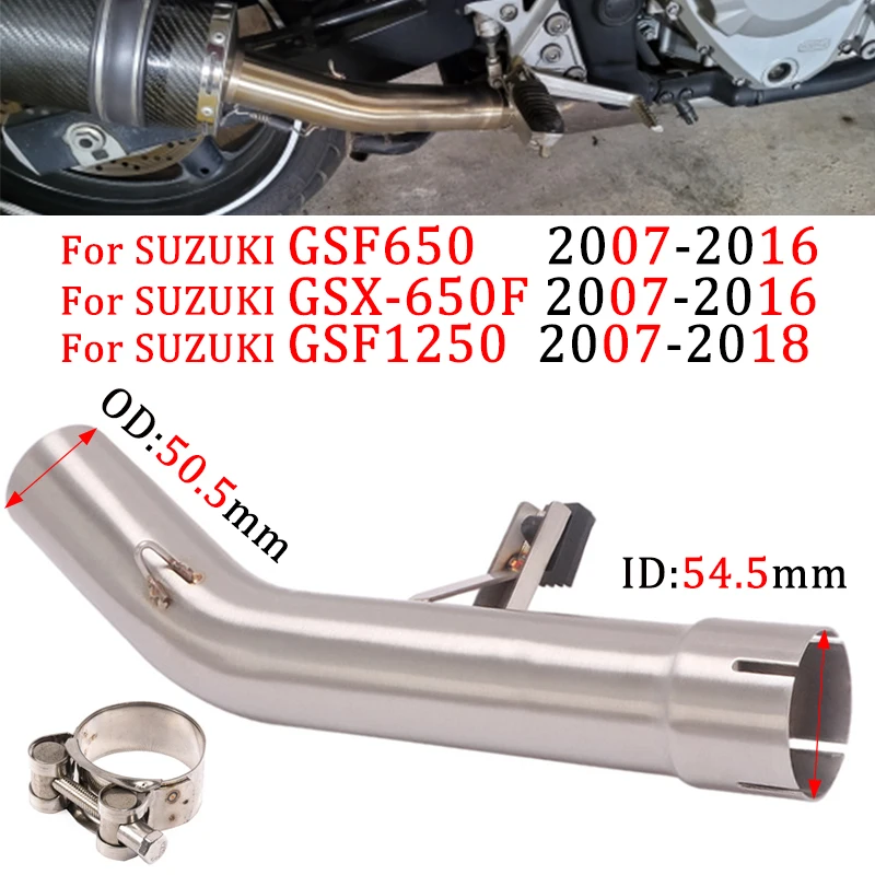 

Motorcycle Exhaust System Slip On For SUZUKI GSX650F GSF650 GSF1250 2007-2018 16 Escape Modified Link Pipe Connect 51mm Muffler