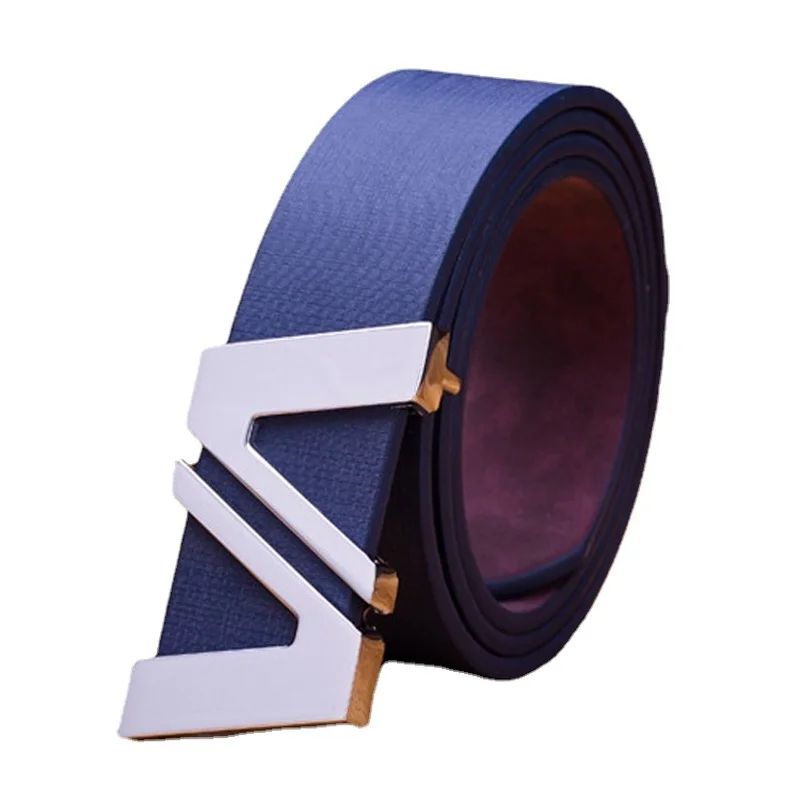 

Men's Belt Letter Belt European and American Fashion Young Men's Smooth Buckle Belt Casual Wear Belt Luxury Designer