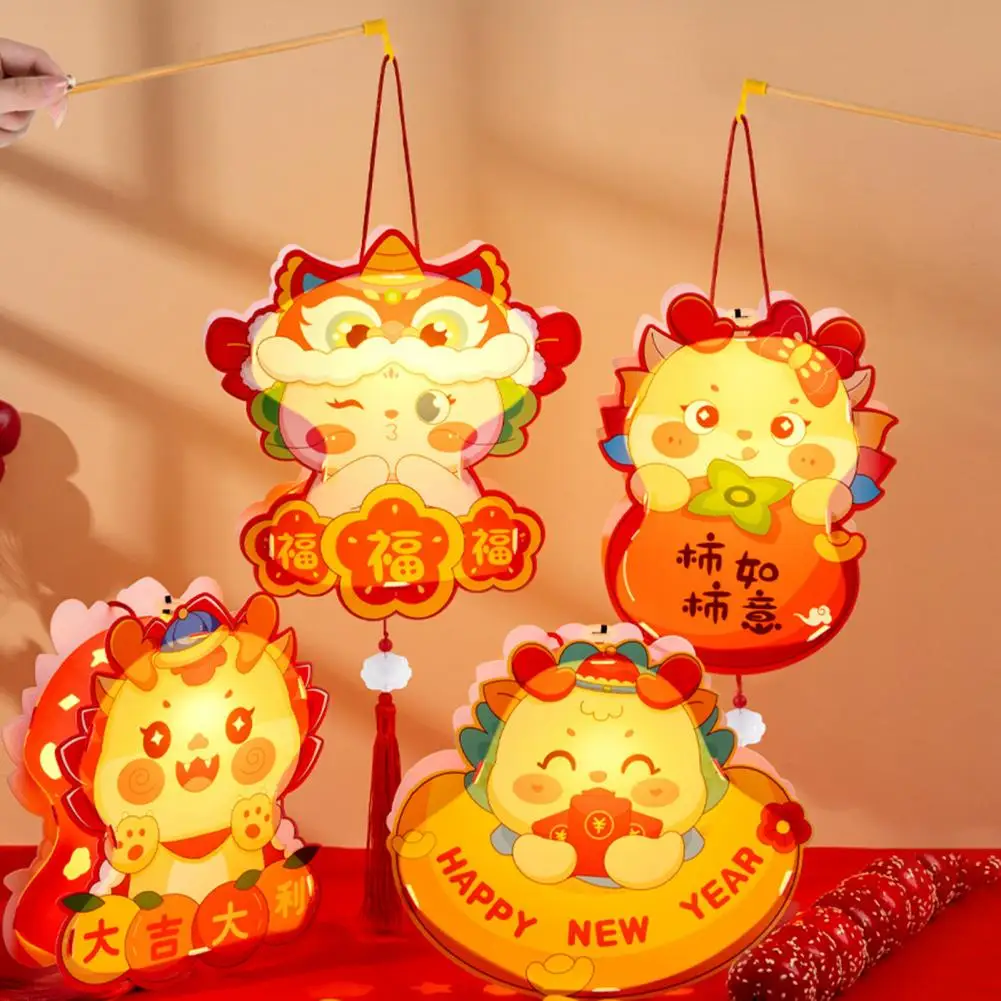 

Festival Lantern Diy Kit 2024 Chinese New Year Diy Dragon Lantern Handmade Cartoon Led Lamp for Holiday Party Home Decoration