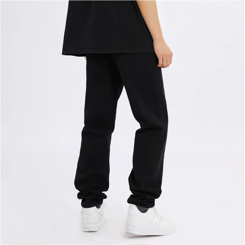 Streetwear Men 2022 Autumn and Winter New Loose Straight Cylinder Jeans Vintage Comfortable Blue Zipper Ripped Trousers Female