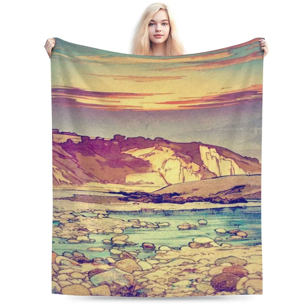 Закат на Yuke — природный пейзаж ультрамягкое одеяло из микрофлиса