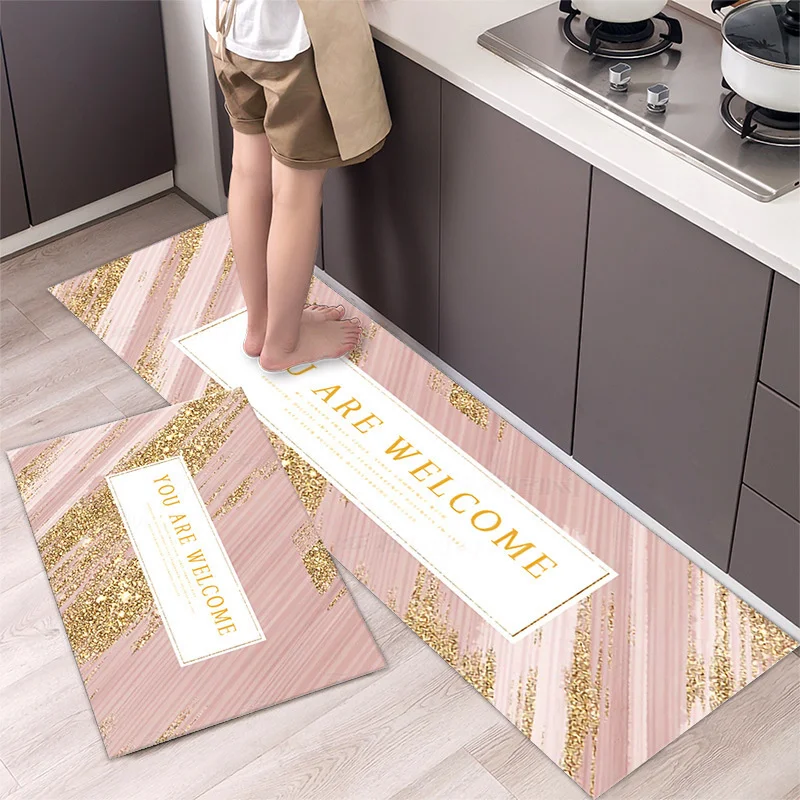 Простой скандинавский Противоскользящий коврик с узором в теплых оттенках для