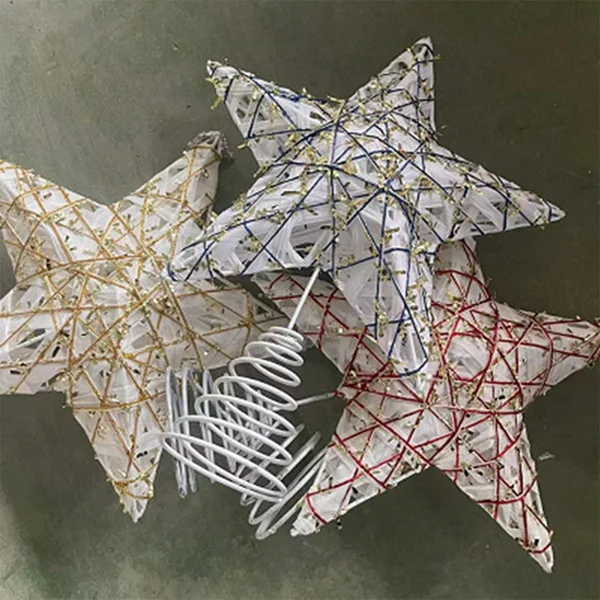 

Украшения для рождественской елки Tree Per Star, украшения для рождественской елки с блестками, светящиеся металлические украшения с блестками