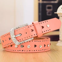 summer dressjeans casual belts for women elastic sexy belt womens leather pu love candy diamond decorate fashion accessory