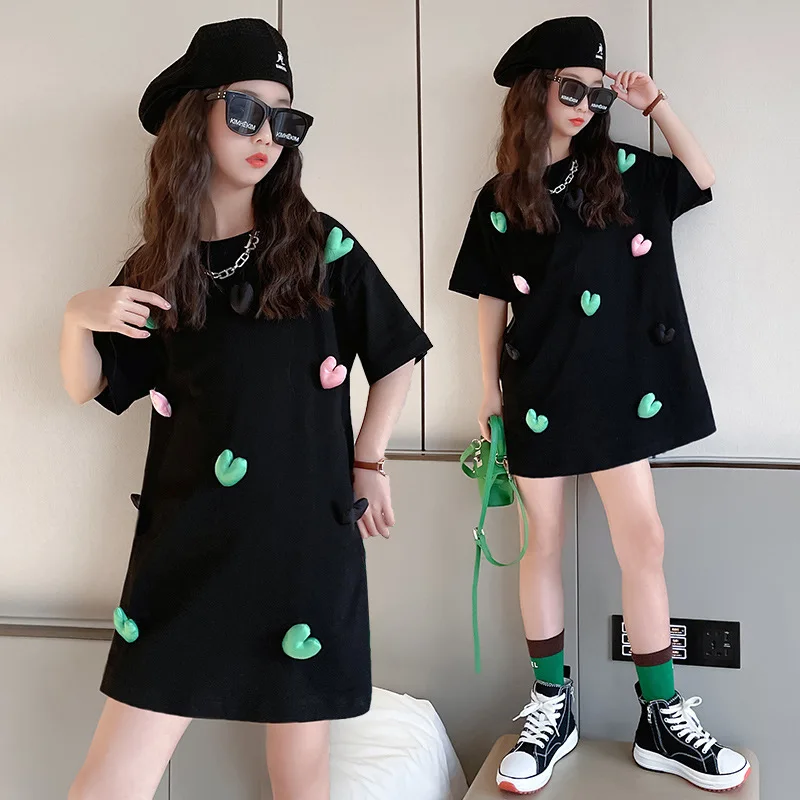 

Girls of 14 Years T-shirt Summer Short Sleeve Printing T Shirt Children Clothes Loose Virgin Girls O-neck Pullover Tops T-shirt