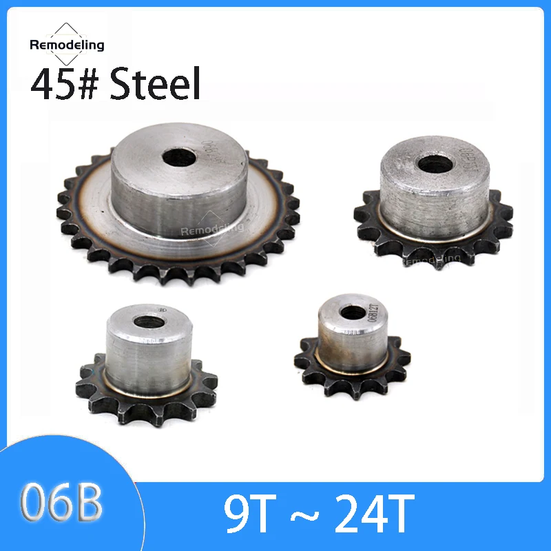 Цепная Звездочка 06B 9T 10T 11T 12T 13T ~ 24T зубцы 45 # шаг цепи из стали 9 525 мм промышленная