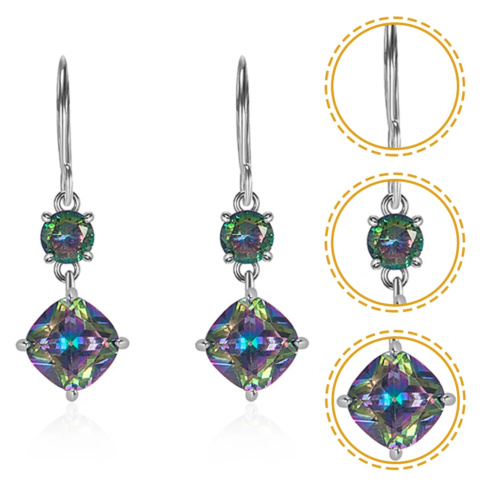 

Earringswomen Fashion Jewelry Zirconia Statement Dangle Prom Trendy Drop Costume Bling Dangling Chandelier Colorful