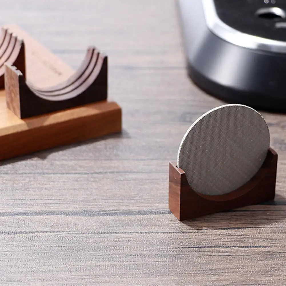 

Practical Filter Screen Rack Coffee Divider Holder Moisture-proof Convenient Wooden Home Making Screen Coffee Bracket Puck V4W9